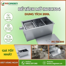 Bể tách dầu mỡ gia đình, nhà hàng 200L Inox 304