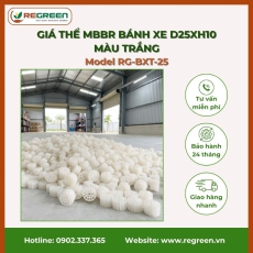 Giá thể MBBR bánh xe D25xH10 màu trắng